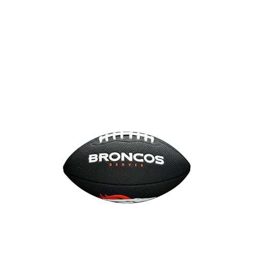 Wilson Balón Mini NFL Team Soft Touch, Proporciona Agarre Seguro y un Tacto Suave, para Juego al Aire Libre, Equipo: Denver Broncos, Color: Negro, Tamaño Mini