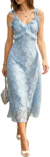 RIHOAS Boho Midi Floral Dress - Elegant Flowy Sundress | Formal-I...