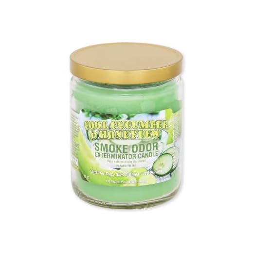Smoke Odor Exterminator Candle, 13oz jar, Cool Cucumber & Honeydew