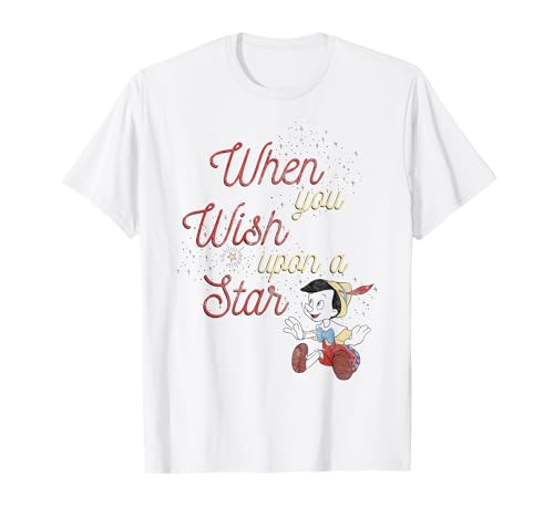 T-shirt Pinocchio Disney vêtement vintage col rond imprimé nostalgie
