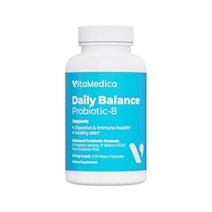 VitaMedica | Daily Balance Probiotic-8 | Probiotic Supplement | 16 Billion CFUs | Gut Health | Digestive, Skin, & Immune Support | Constipation, Diarrhea, Gas & Bloating Relief | Vegan | 60 Count