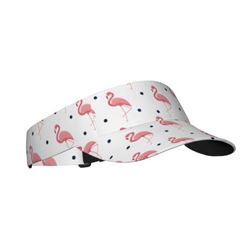 Flamingo Bird Tropical Flamingos Summer Hawaii Hawaiian Sports Sun Visor Hats Adjustable Men Women Lightweight Packable Cooling Empty Top Visor Hat for Running Tennis Golf
