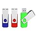 64GB Flash Drive, Aiibe 3 Pack USB Flash Drive 64 GB Thumb Drive Colorful Jump Drives Memory Stick Zip Drive USB Drive USB 2.0 (64G, 3 Pack, Red/Blue/Green)