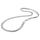 H&Beautimer Classic Men 925 Sterling Silver Flat Snake Chain Necklace Fashion Golden 6mm-18 20" 22"