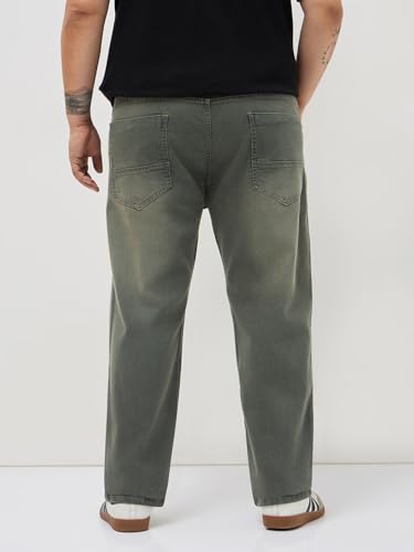 Image of Urbano Plus Men's Regular Fit Heavy Washed Denim Jeans Stretchable
