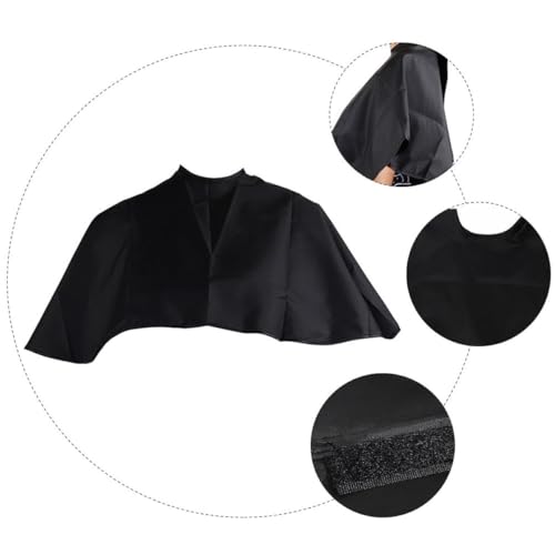 Capa impermeable para corte de cabello, negra miniatura 3