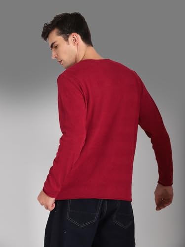 Image of HIGH STAR Men's HSMSWW23106RDNF LY Long Sleeves Regular Fit Sweater