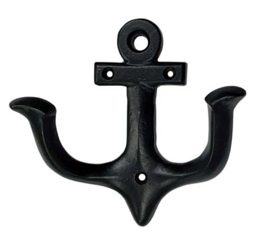 Manor Anchor Coat Wall Hook Hanger Cast Iron Black Double