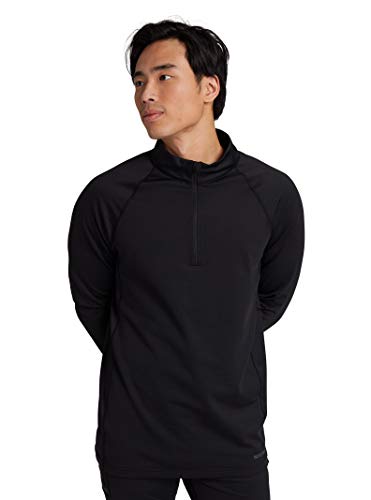 Burton Mens Heavyweight x Base Layer Quarter-Zip, True Black, Medium