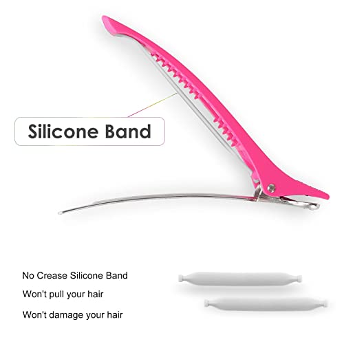 Neon Hair Clips, Aimike 12 Pcs Salon Hair Clips For Styling Sectioning, Duck Billed Hair Roller Clips, Professional Hair Styling Clips Sectioning, Hair Cutting Clips For Women, Hairdresser - 4.3” Long #TOP3