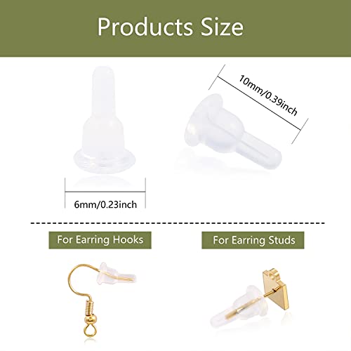 20Pcs Soft Clear Safety Back Pads Silicone Earring Stoppers Answering A Phone Or Hugging And Sleep More Comfortable #TOP1