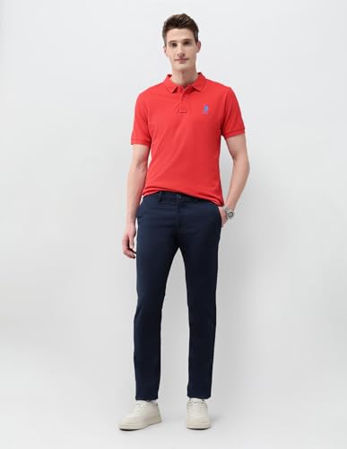 Image of U.S.Polo Association Men's Denver Slim Fit Textured Trousers