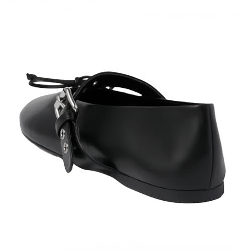 Women Buckled Ballet Flats with Strap Slip On Loafer Shoes3