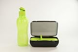 Original Tupperware TUPPERWARE To Go Lunch-Box schwarz limette mit Trennung Box Sandwich + Eco 1,0 L