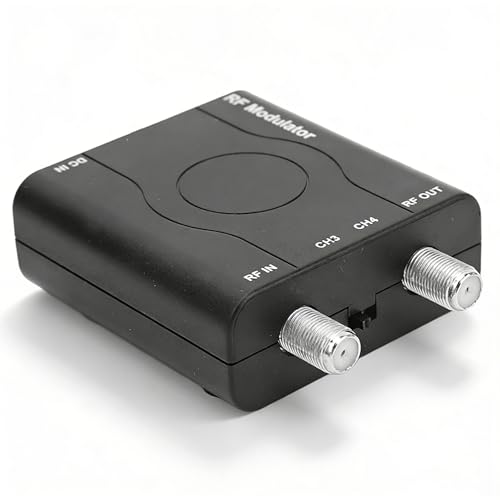 HDMI RF Modulator Adapter,RF Modulator HDMI Coaxial Converter, HDM61 HDMI to RF Modulator,Support NTSC Format Output, 1080P PLL Control of VHF Operating Frequency RF Modulator