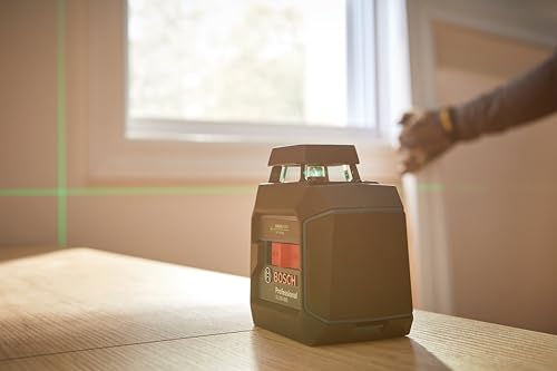 BOSCH GLL50-40G Green-Beam Self-Leveling 360 Degree Cross-Line Laser, Includes 4 AA Batteries, L-Bracket, Ceiling Clip, & Hard Carrying Case thumbnail 9