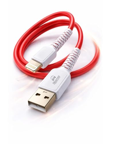 Image of USB to Lightning Cable 1.2m Red 25W 3A Fast Charging 480Mbps Data Sync Compatible with iPhone 14 /13 /12 /11 /X /8 /7 /6 /5, iPad, AirPods (CB-110)