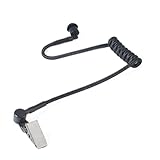 UAYESOK Nylon Schallschlauch für Funkgerät Headset, Ersatz-Akustikschlauch mit Bajonettverschluss für Walkie Talkie Kopfhörer Ohrhörer (schwarz, mit Clip, 1 Stück)