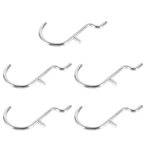 NUOBESTY 5Pcs Stainless Steel U Shape Pegboard Hooks Heavy Duty Perforated Wall Hanging Display Rack Hooks for Industrial Shelving and Workshop Organization