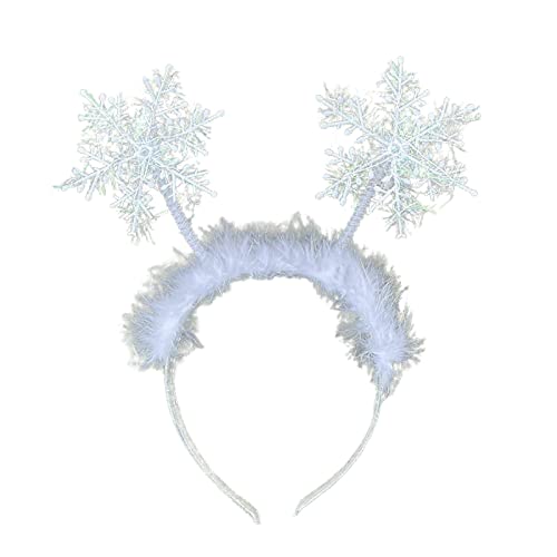richao Weihnachts Stirnband, Schneeflocke Haarband Weihnachten Neuheit Kopfschmuck Haarreifen Weihnachts Kostüm Kopfbedeckungen Für Kinder & Erwachsene Für Weihnachten Weihnachtsfeier Neujahr Kostüm Cover