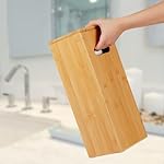 GOBAM Bamboo Toilet Paper Storage - Fits 3 Mega Toilet Paper, Bathroom Organizer, Toilet Paper Holder Stand, Bamboo Bathroom Accessories - Natural, 5.9 x 5.9 x 16.1 inches - Image 4