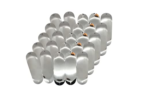 KOKOPROS Blank Skateboard Kokanee Fishing Dodgers - 25 Pack (Chrome) - 4-3/4