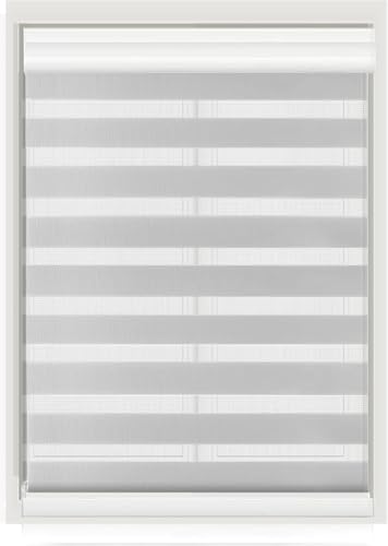 DH DREAMER HOME Estor Enrollable Doble Capa Noche y Día - Estor para Oficina, Salón, Dormitorio - Persiana Enrollable Interior Translúcida y Oscurecido para Ventanas 90x200cm - Gris