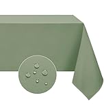 Softalker Sage Green Table Cloth Wipe Clean Tablecloth Rectangular 137x274 cm Large Water Resistant Table Cloths Washable Stain Resistant Table Cover for Party Birthday Festive Decorations Dining