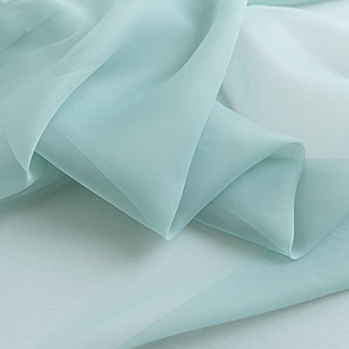 Nakitha Turquoise Sheer Curtains 36 Inch Length 2 Panels Set For Bedroom Living Room, Rod Pocket Light Filtering Window Drapes Treatments(W42 X L36) #TOP5