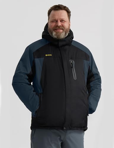 Image of GEMYSE Men's Ski Snow Jacket Warm Winter Waterproof Coat Snowboard Rain Jacket Hooded Windproof Windbreaker