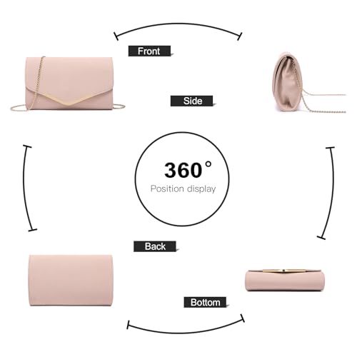 Miniatura 5 de Miss Lulu Bolso Bandolera Elegante Con Cadena Dorada Para Mujer - Bolso De Noche Perfecto Para Navidad, Bodas Y Eventos Especiales