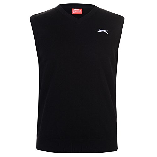 Slazenger Herren Golf Pullover Ärmellos V Ausschnitt Schwarz XL Cover