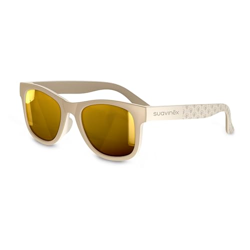 SUAVINEX, Gafas de Sol para Bebés de 12 a 24 Meses, Polarizadas, con Filtro UV 400, 100% Protección Rayos UVA y UVB, con Funda Incluida, Muy Flexibles y Ligeras, de Forma Cuadrada, Color Beige