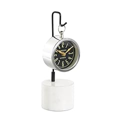 Deco 79 Stainless Steel Metal Suspended Tabletop Clock with Black and White Stand, 4 " x 4 " x 12 photo Deco 79 Stainless Steel Metal Suspended Tabletop Clock with Black and White Stand, 4 " x 4 " x 12