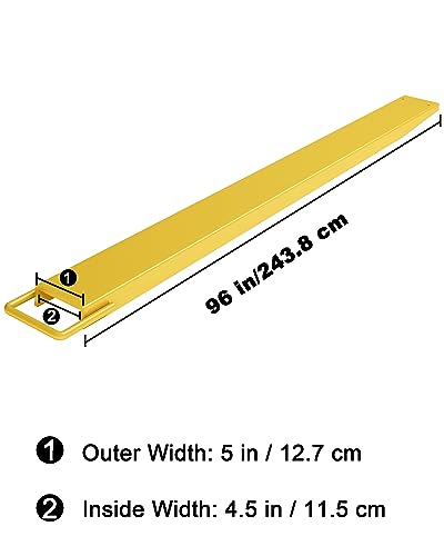 Pallet Fork Extensions, 96" Forklift Extensions 4.5" Width, Heavy Duty Steel Fork Extensions, Forklift Extensions for Forklift Truck, Yellow,1 Pair