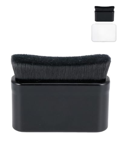 Tire Shine Applicator Brush -Larger Automotive Tire Dressing Applicator with Curved Brush Head,Vegan Tire Shine Brush with Protective Box for Auto Detailing Cleaning Service (Black)