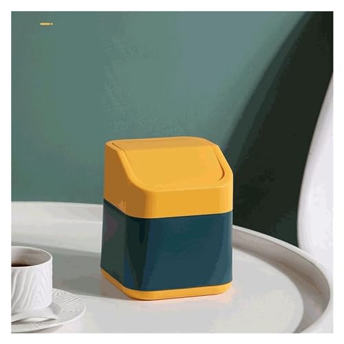 Bote de basura pequeño con tapa basculante para mesa miniatura 3