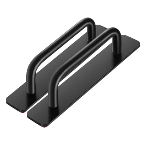 jojofuny 2 piezas Manijas Adhesivas para Puertas de Armario Tiradores de Aluminio Resistentes Taladro para Cocina Baño y Muebles de Unidades Negras