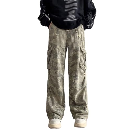 Jeans Elastic Waist Casual Workwear Pants(2XL)