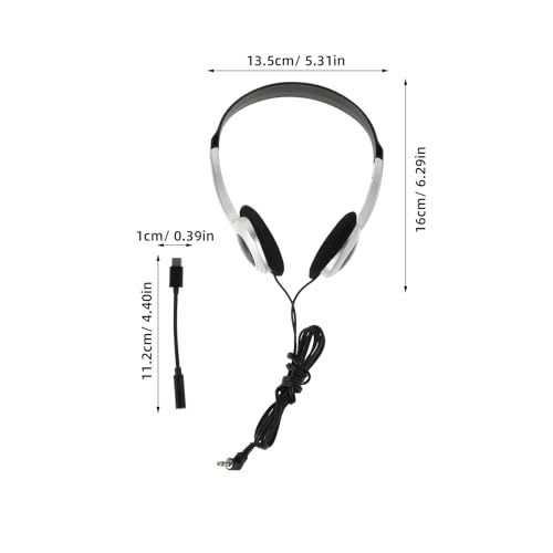 Image of LALAFINA Retro Headphones with Wired USB-c Adapter Vintage Silver Finish for Women and Compatible with Computers Phones Tablets for School Library Travel Use Lightweight and Stylish Audio
