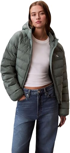 Calvin Klein Chaqueta acolchada ligera para mujer, PACKA LV047C510G, color gris (verde otoño), talla M, Gris (verde otoño), M