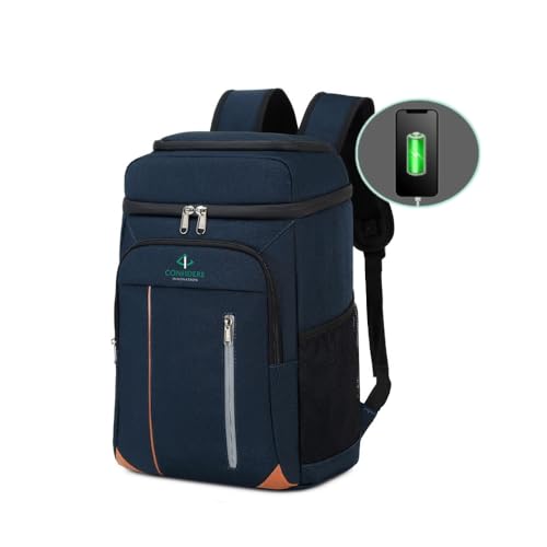 Backpack Coolers Insulated Leak Proof 30 Cans- Insulated Compartment USB Charging Port, Portable Cooler Lightweight for Beach, Travel, Camping & Lunch, Cooler Backpack for Men & Women