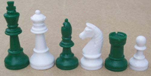 G+K Kunststoff Schachfiguren Staunton - König 93mm Mit Filzsockel Weiß/Rot