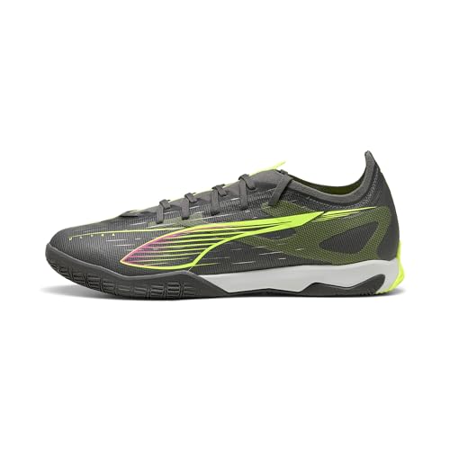PUMA Chaussures de Futsal Ultra 5 Match 41, Matte Aged Silver Yellow Alert Blue Gray