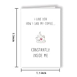 Longkado Funny Valentine’s Day Card for Husband Boyfriend, Naughty Sexy Anniversary Card, I Like You How I Like My Coffee...