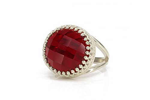 Bague grenat en argent sterling, cadeau de naissance idéal