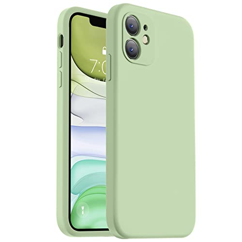 Vooii Compatible with iPhone 11 Case, Upgraded Liquid Silicone with [Flat Edges] [Camera Protection] [Soft Anti-Scratch Microfiber Lining] Phone Case for iPhone 11 6.1 inch – Matcha