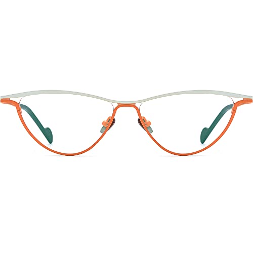 Image of FONEX Colorful Pure Titanium Glasses Frame Women Retro Round Eyeglasses