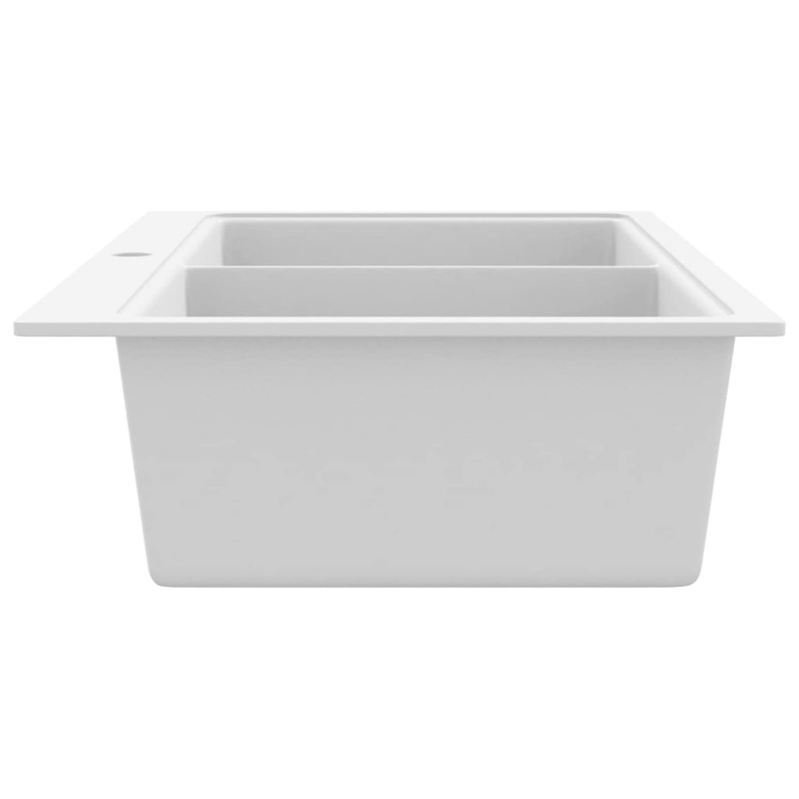 Fregadero encastrable de granito blanco crema de dos cubetas, ShGaxin Fregadero Bajo Encimera, Picas De Cocina, Fregadero Encimera