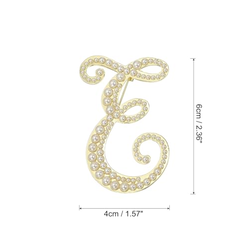 Image of PATIKIL Letter Brooch Pins, Pearl Initial Alphabet Letter Lapel Badges Pin for Women Men Girl Wife Suits Clothes Dress Bouquet Coat Hat Bag Craft Party